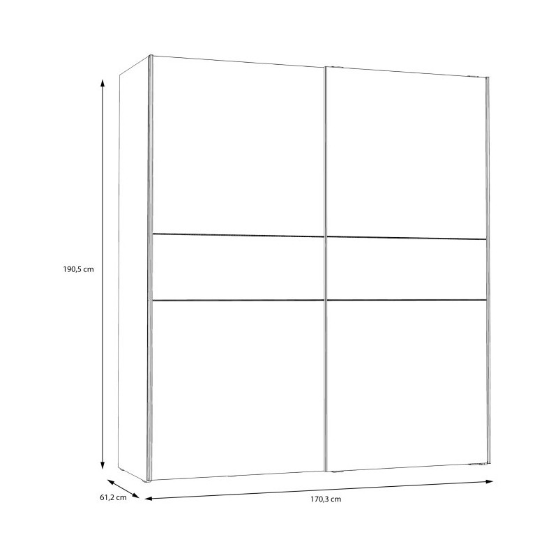Szafa przesuwna Clif 170 cm – old wood vintage beton