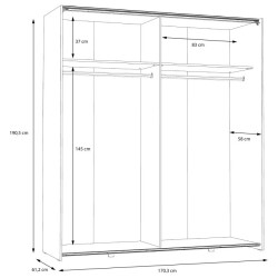 Szafa przesuwna Clif 170 cm – old wood vintage beton