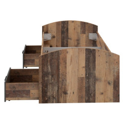Łóżko młodzieżowe Clif 90x200 old wood vintage beton