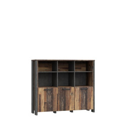 Niski regał loft 136 cm CLIF Meble Forte | old wood vintage beton