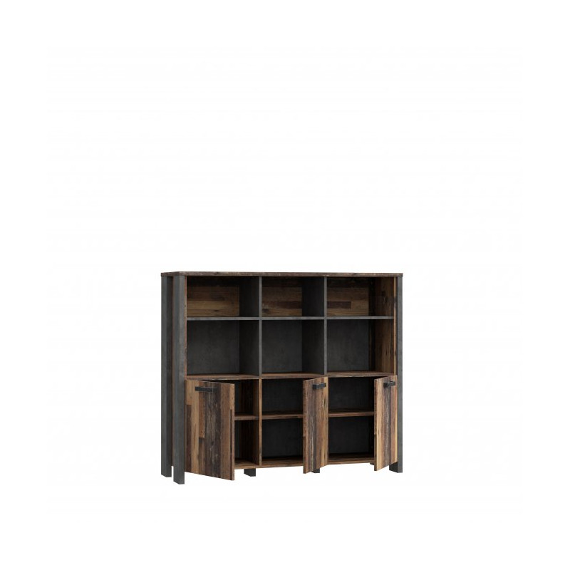 Niski regał loft 136 cm CLIF Meble Forte | old wood vintage beton