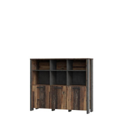 Niski regał loft 136 cm CLIF Meble Forte | old wood vintage beton