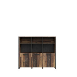 Niski regał loft 136 cm CLIF Meble Forte | old wood vintage beton