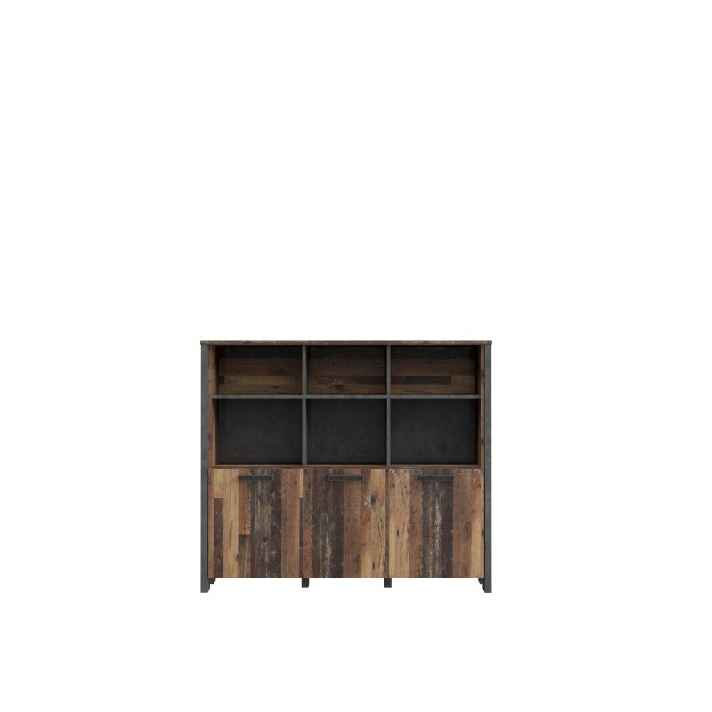 Niski regał loft 136 cm CLIF Meble Forte | old wood vintage beton