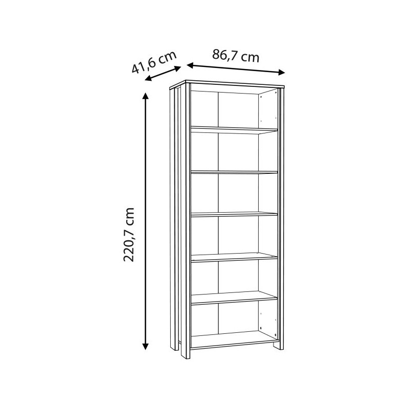 Wysoki regał otwarty CLIF Meble Forte | old wood vintage beton