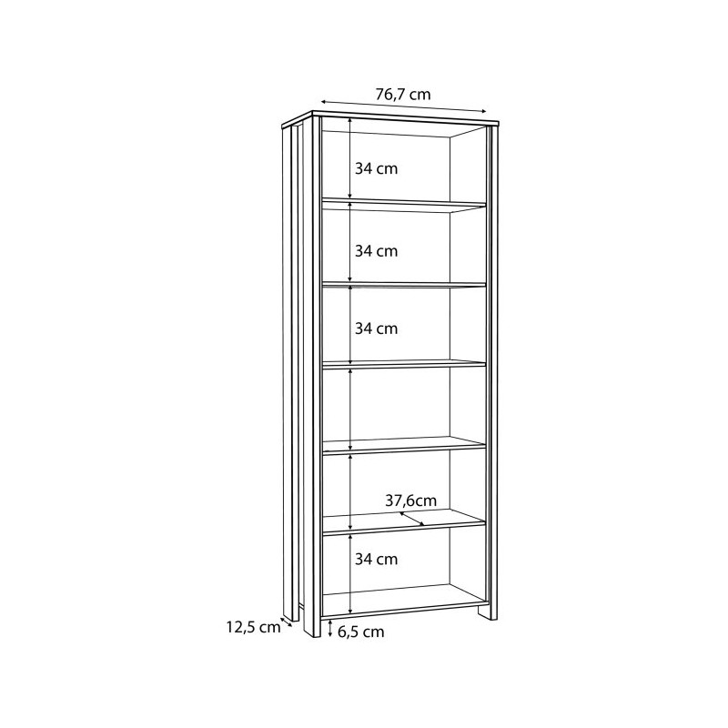 Wysoki regał otwarty CLIF Meble Forte | old wood vintage beton