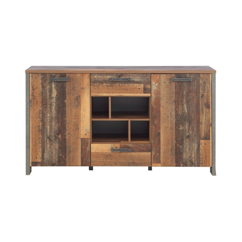 Duża komoda Clif 156 cm old wood vintage beton | Meble Forte