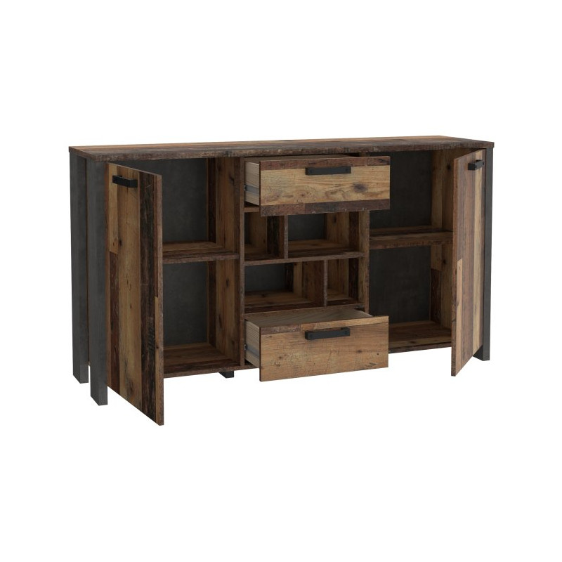 Duża komoda Clif 156 cm old wood vintage beton | Meble Forte