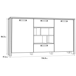 Duża komoda Clif 156 cm old wood vintage beton | Meble Forte