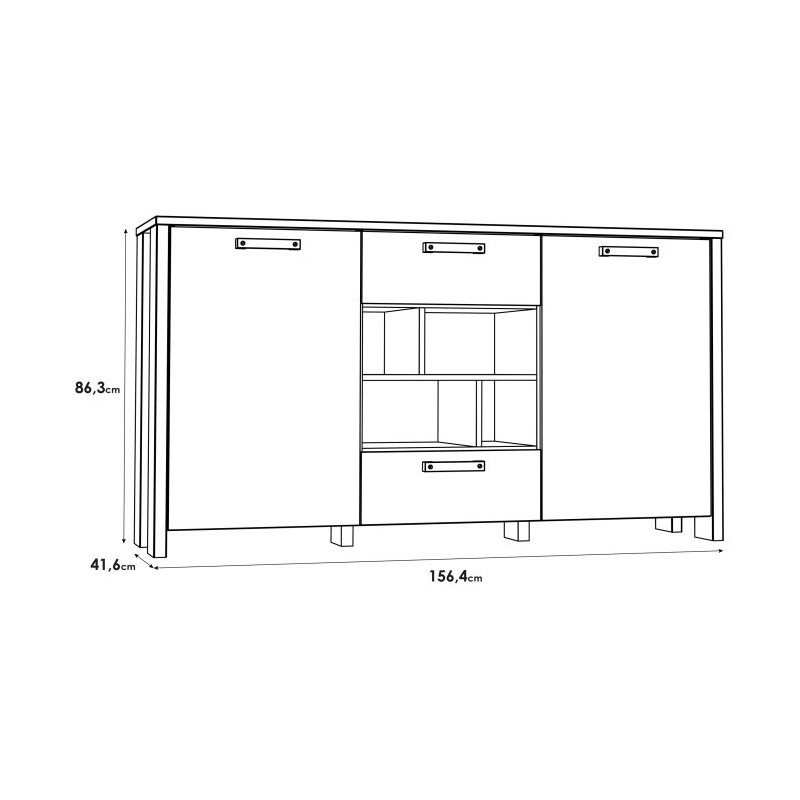 Duża komoda Clif 156 cm old wood vintage beton | Meble Forte