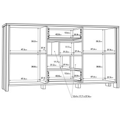 Duża komoda Clif 156 cm old wood vintage beton | Meble Forte