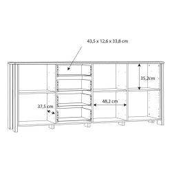 Długa komoda 206 cm Clif old wood vintage beton | Meble Forte