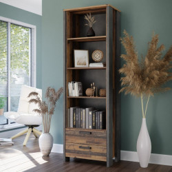 Regał z szufladami CLIF Meble Forte | old wood vintage beton