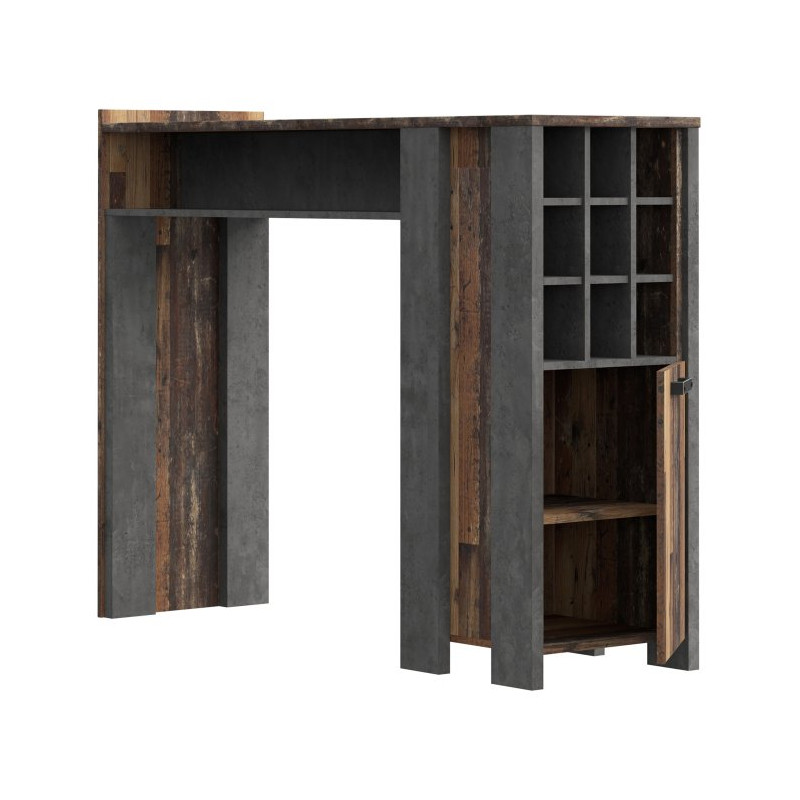 Regał barowy CLIF Meble Forte | old wood vintage beton