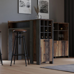 Regał barowy CLIF Meble Forte | old wood vintage beton