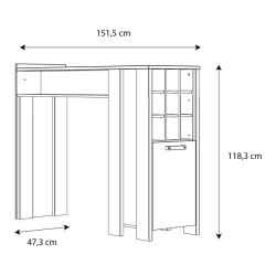 Regał barowy CLIF Meble Forte | old wood vintage beton