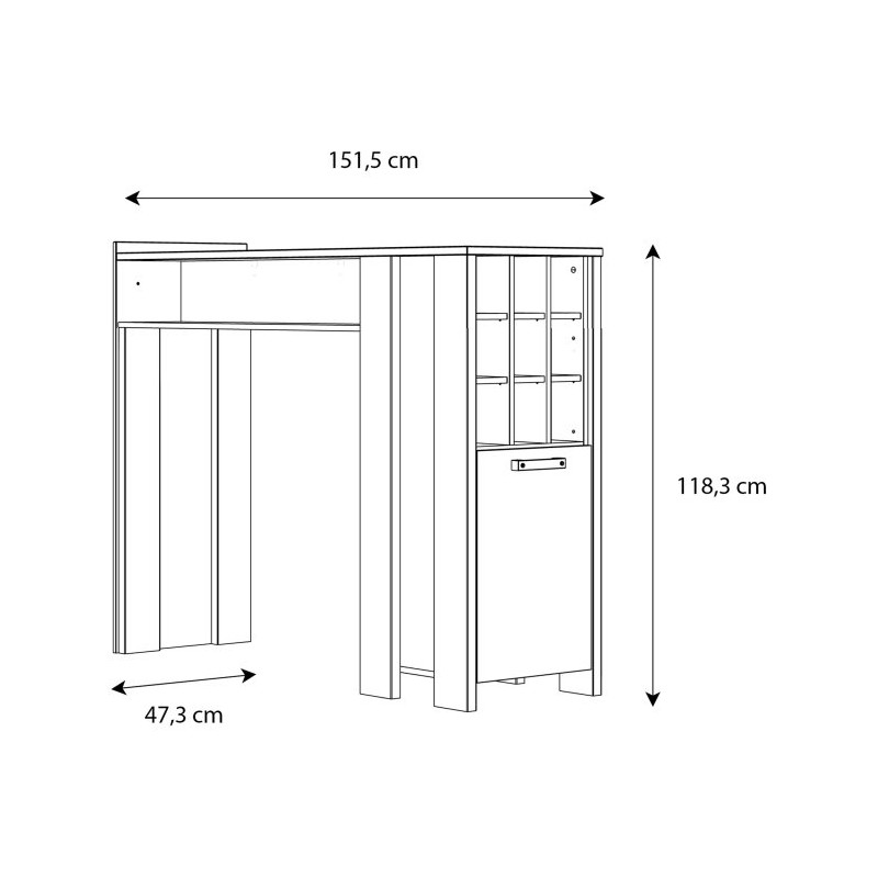 Regał barowy CLIF Meble Forte | old wood vintage beton