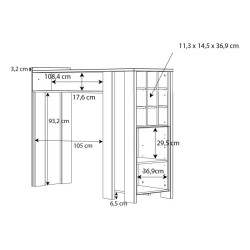Regał barowy CLIF Meble Forte | old wood vintage beton
