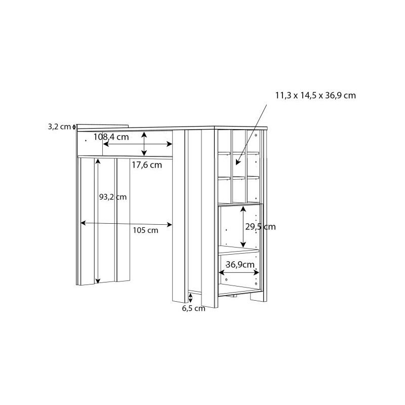 Regał barowy CLIF Meble Forte | old wood vintage beton