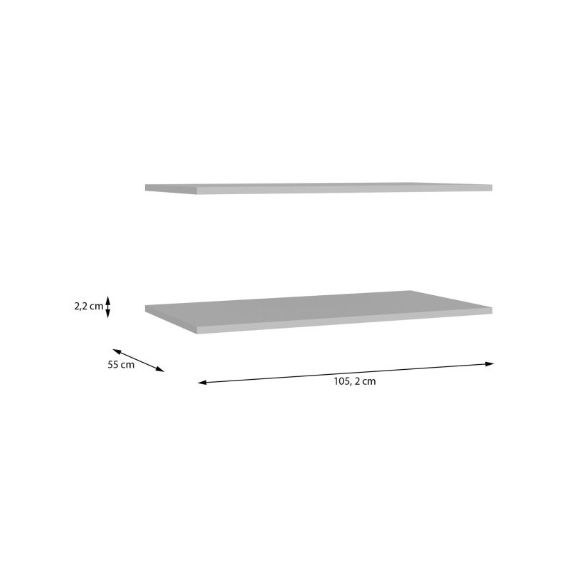 Półki do szafy Chisbury BHLZ105 2 szt. szare | Meble Forte