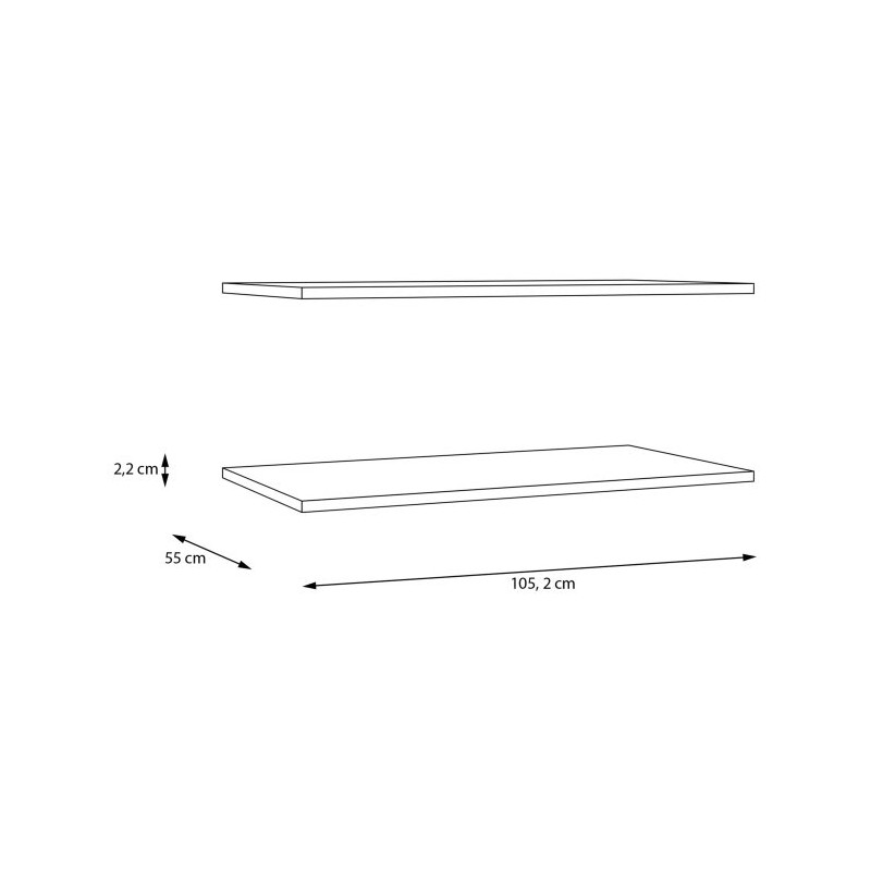 Półki do szafy Chisbury BHLZ105 2 szt. szare | Meble Forte