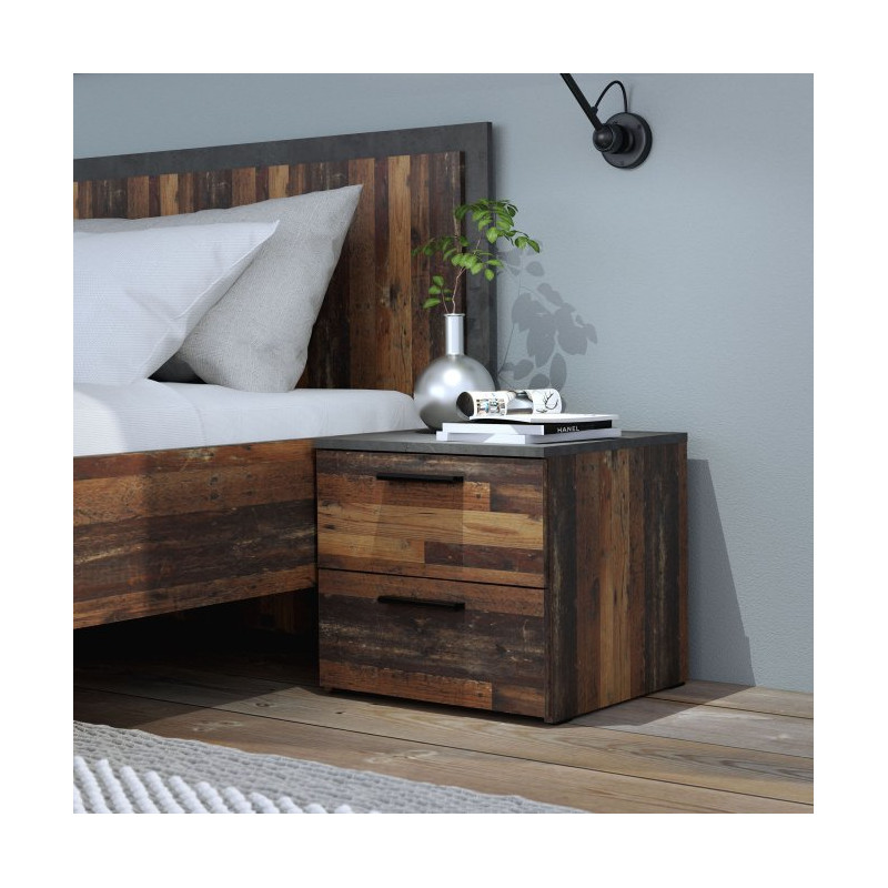 Szafka nocna 45 cm CLIF old wood vintage | styl loft