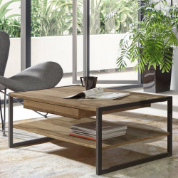 Stolik kawowy 110x60 cm CFTT4241 |  dąb klepkowy czarny