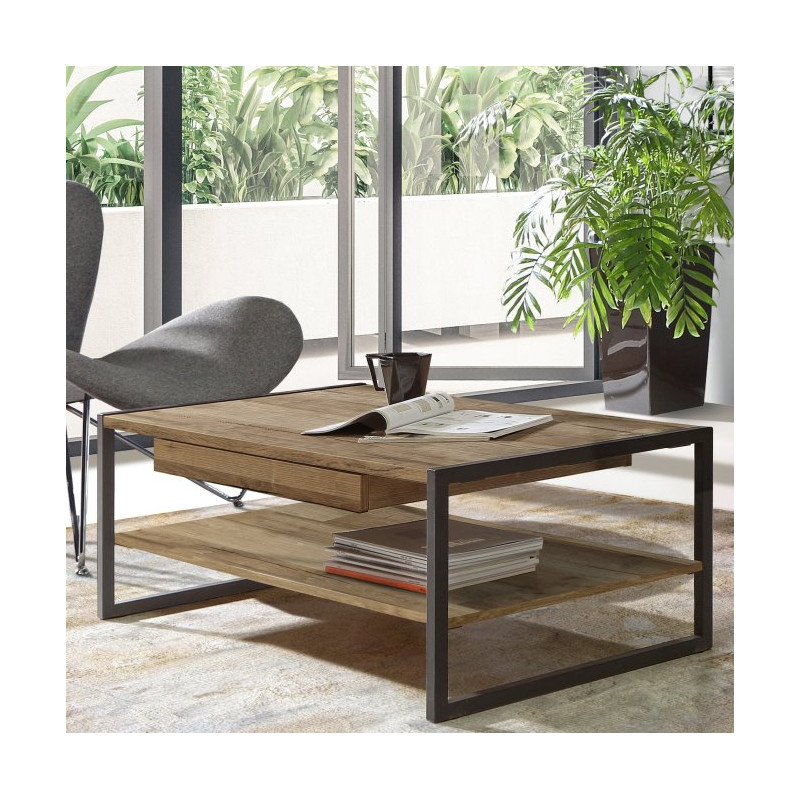 Stolik kawowy 110x60 cm CFTT4241 |  dąb klepkowy czarny