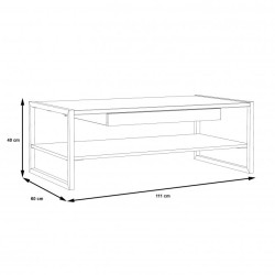 Stolik kawowy 110x60 cm CFTT4241 |  dąb klepkowy czarny