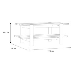 Stolik kawowy z półką CFTT5116  Meble Forte | grafit dąb artisan