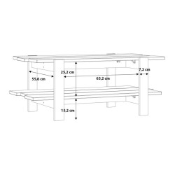 Stolik kawowy z półką CFTT5116  Meble Forte | grafit dąb artisan