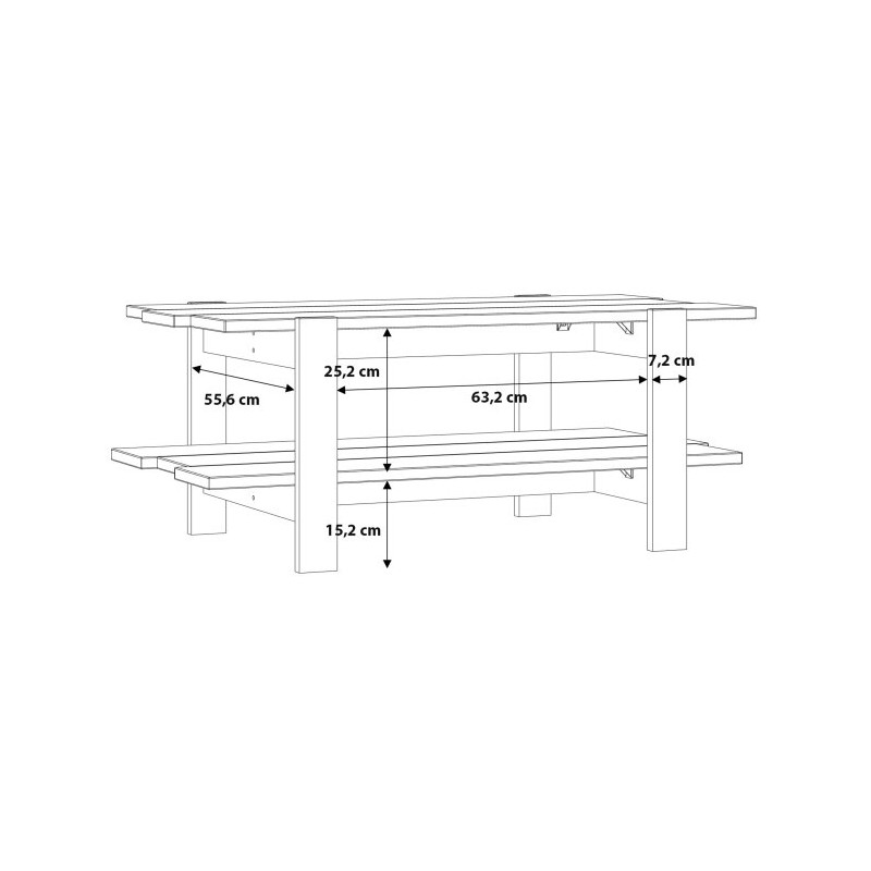 Stolik kawowy z półką CFTT5116  Meble Forte | grafit dąb artisan