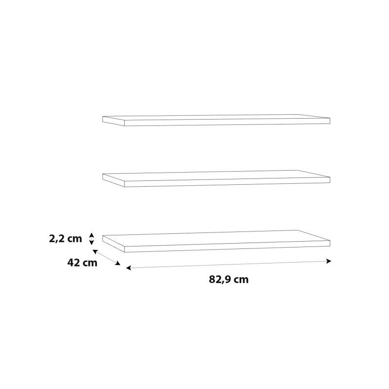 Półki do szafy DMRD82 Meble Forte – zestaw 3 szt.