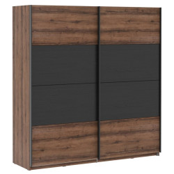 Szafa przesuwna 200 cm Bellevue dąb szlachetny/dąb czarny