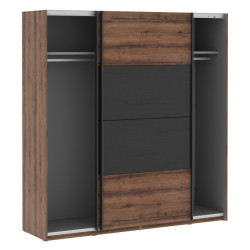 Szafa przesuwna 200 cm Bellevue dąb szlachetny/dąb czarny
