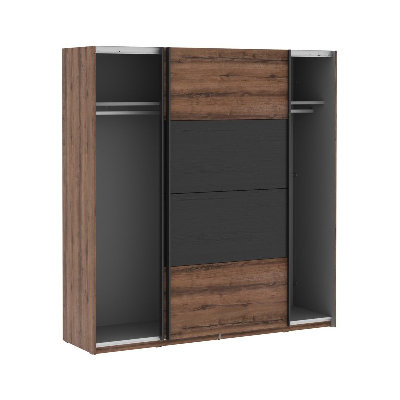 Szafa przesuwna 200 cm Bellevue dąb szlachetny/dąb czarny