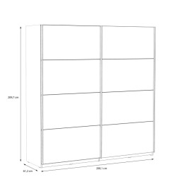 Szafa przesuwna 200 cm Bellevue dąb szlachetny/dąb czarny