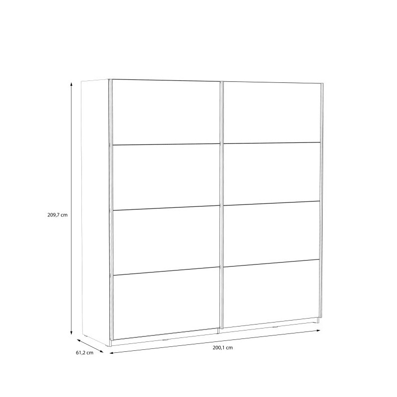 Szafa przesuwna 200 cm Bellevue dąb szlachetny/dąb czarny