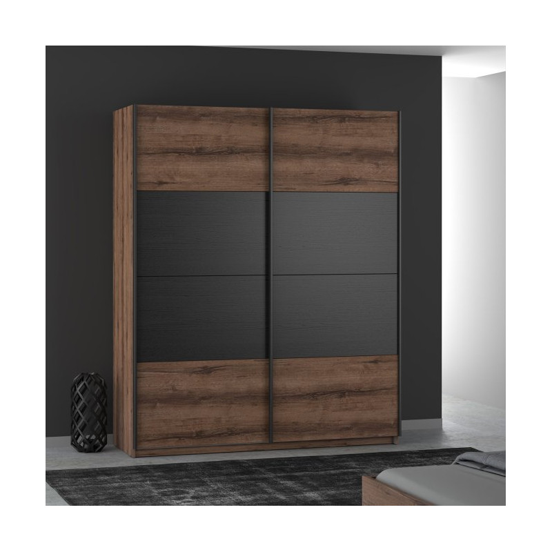 Szafa przesuwna 170 cm Bellevue dąb szlachetny/dąb czarny