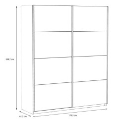 Szafa przesuwna 170 cm Bellevue dąb szlachetny/dąb czarny