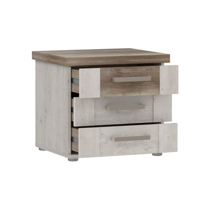 Szafka nocna Duro DURK031 50 cm pinia biała/dąb antyczny