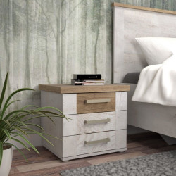 Szafka nocna Duro DURK031 50 cm pinia biała/dąb antyczny