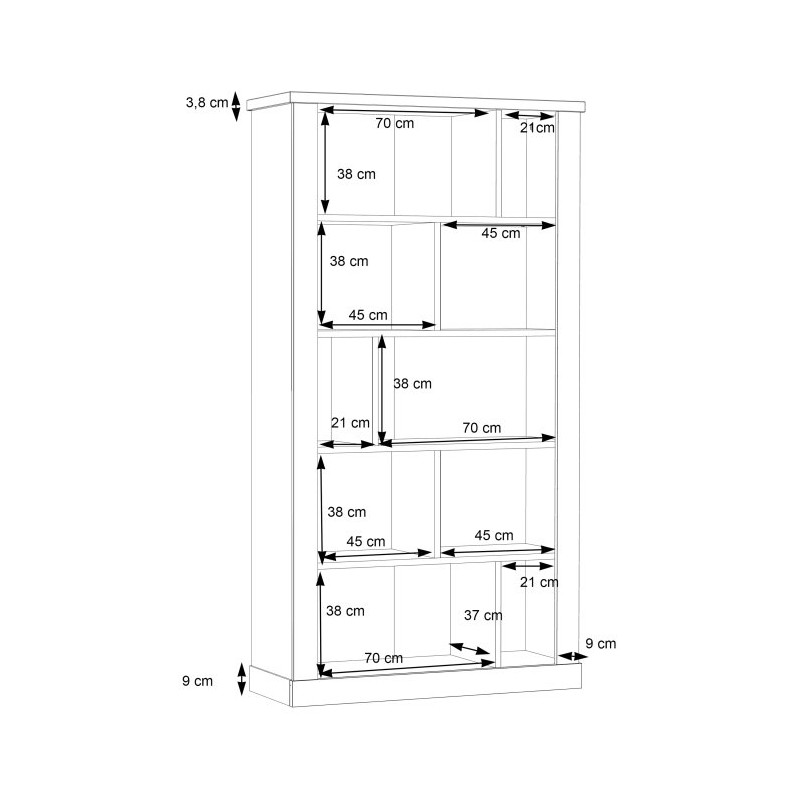 Duro DURR621 – asymetryczny regał do nowoczesnych wnętrz