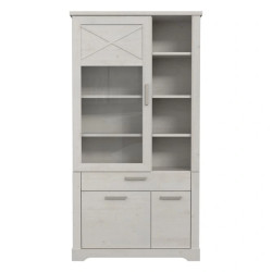 Witryna ROCKHAMPTON 110 cm Pinia Biała – elegancja do salonu