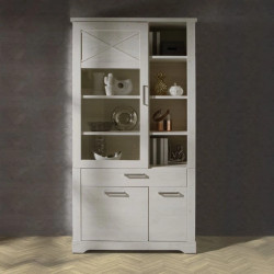 Witryna ROCKHAMPTON 110 cm Pinia Biała – elegancja do salonu