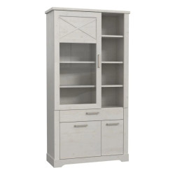 Witryna ROCKHAMPTON 110 cm Pinia Biała – elegancja do salonu