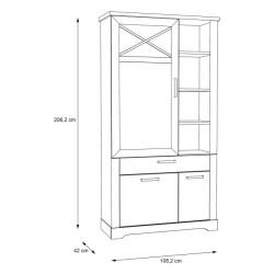 Witryna ROCKHAMPTON 110 cm Pinia Biała – elegancja do salonu
