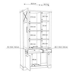 Witryna ROCKHAMPTON 110 cm Pinia Biała – elegancja do salonu