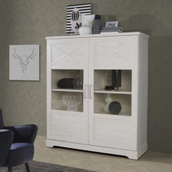 Witryna 130cm Rockhampton RHPV521-D43 Pinia Biała Meble Forte