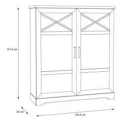 Witryna 130cm Rockhampton RHPV521-D43 Pinia Biała Meble Forte